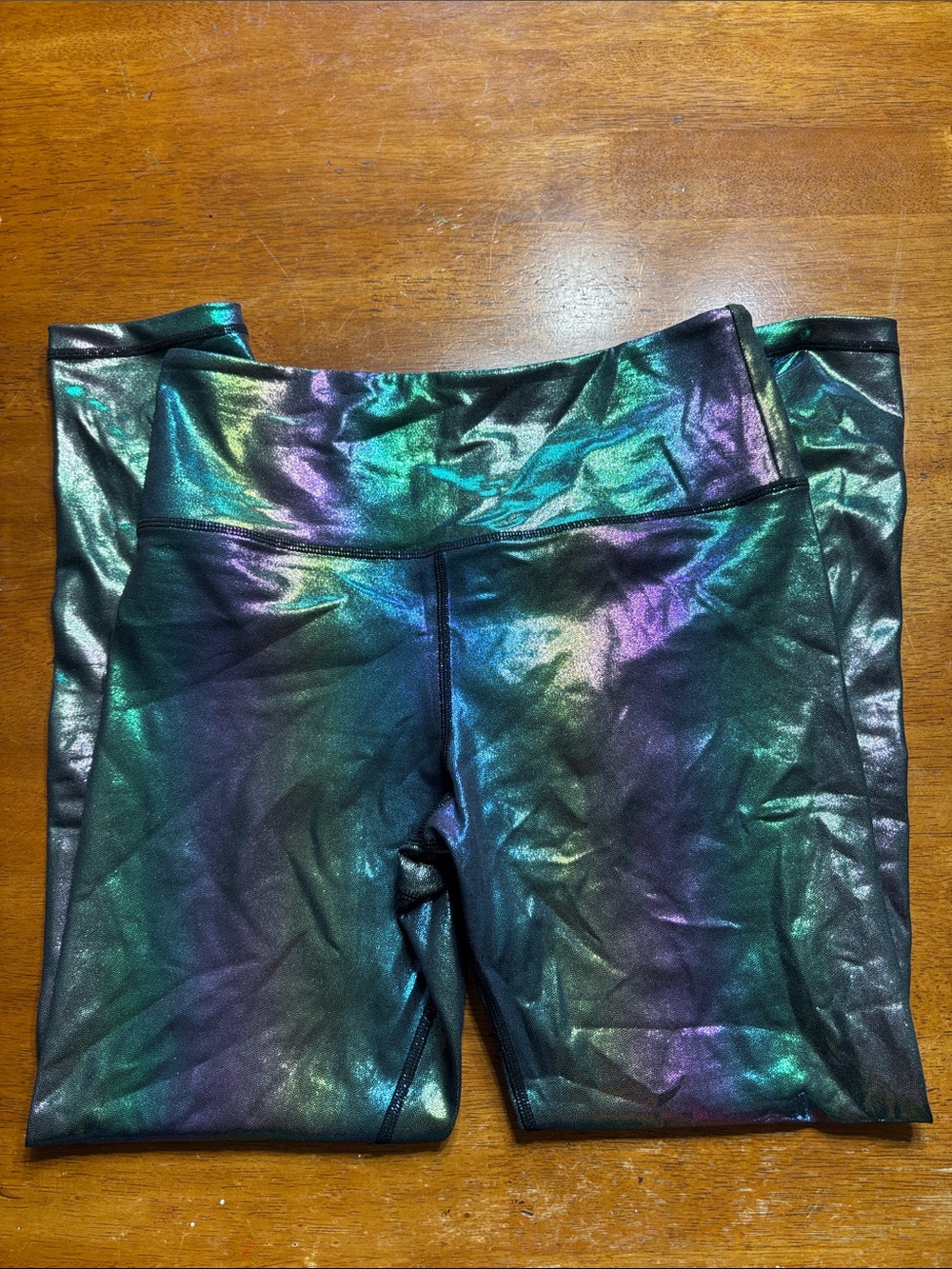 Iridescent Green & Purple Holographic Bike Shorts